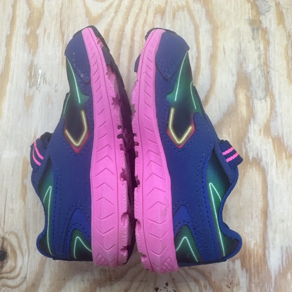 Saucony Kids Ride Running Shoes Size 8M Purple‎ Teal Pink Athletic Sneakers